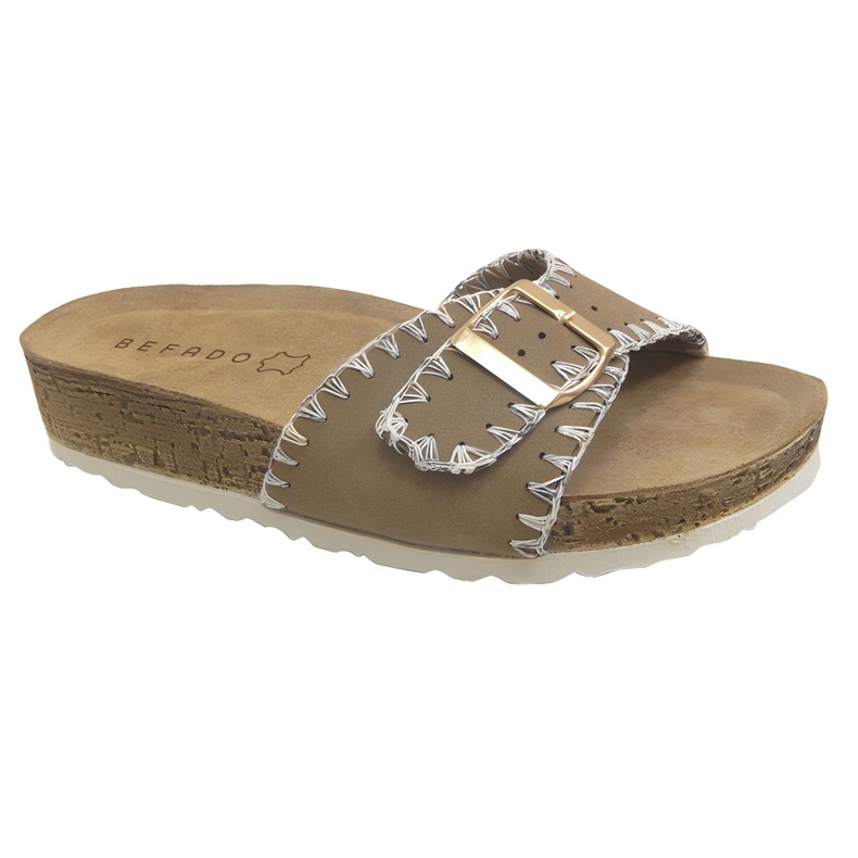 Befado női papucs 158d275 bőr betét bézs