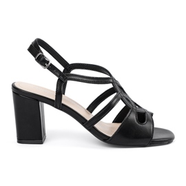 Sergio Leone Fekete női magas sarkú szandál