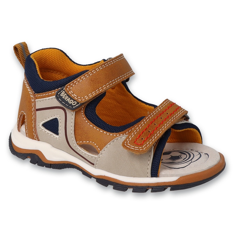 Befado gyerekszandál bőr betéttel 170P099 barna-bézs