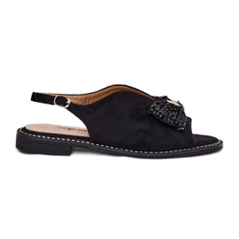 S.Barski Női szandál lapos sarkú íjjával. Barski Kv51-014 fekete