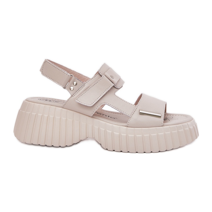 EVento Női bőr szandál a platformon bézs EVento Női bőr szandál a platformon bézs
