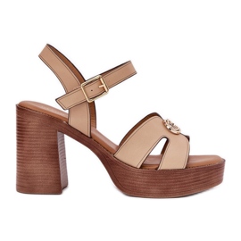 EVento Női szandál az oszlopon, arany dekorációs bézs