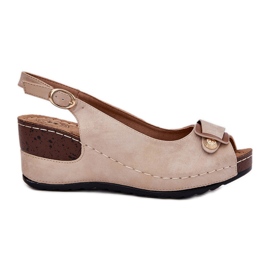 EVento Női könnyű szandál a kényelmi cipő bézs-arany aranysárga