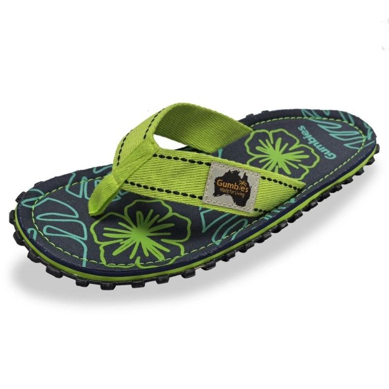Flip-flops Gumbies Islander Flip-Flops Lime Hibiscus gu-Fff148 zöld Flip-flops Gumbies Islander Flip-Flops Lime Hibiscus gu-Fff148 zöld