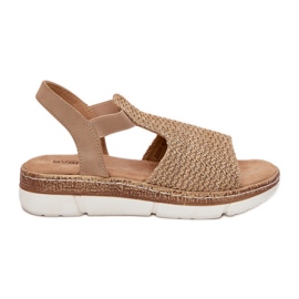 EVento Női szandál bézs és arany zsinórral EVento Női szandál bézs és arany zsinórral