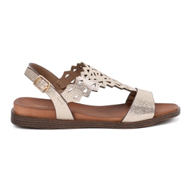 Sergio Leone Arany szandál nyitott dekorációkkal aranysárga Sergio Leone Arany szandál nyitott dekorációkkal aranysárga