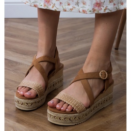 Brown Espadrilles szandál ékhez barna Brown Espadrilles szandál ékhez barna