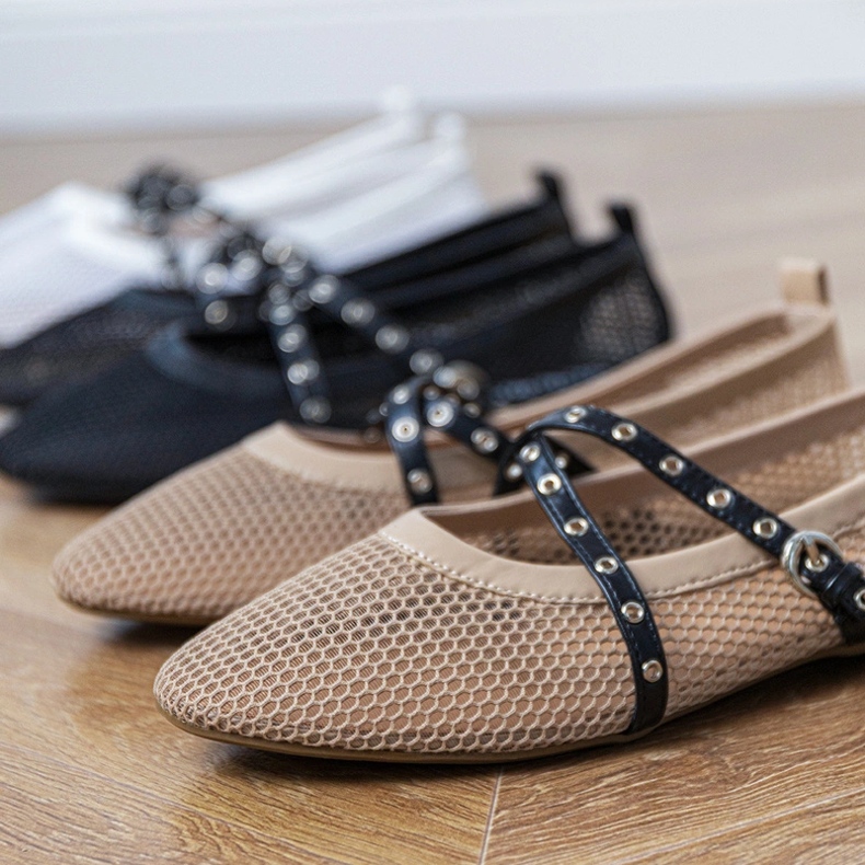 Barna háló ballerinák dekoratív csatkal