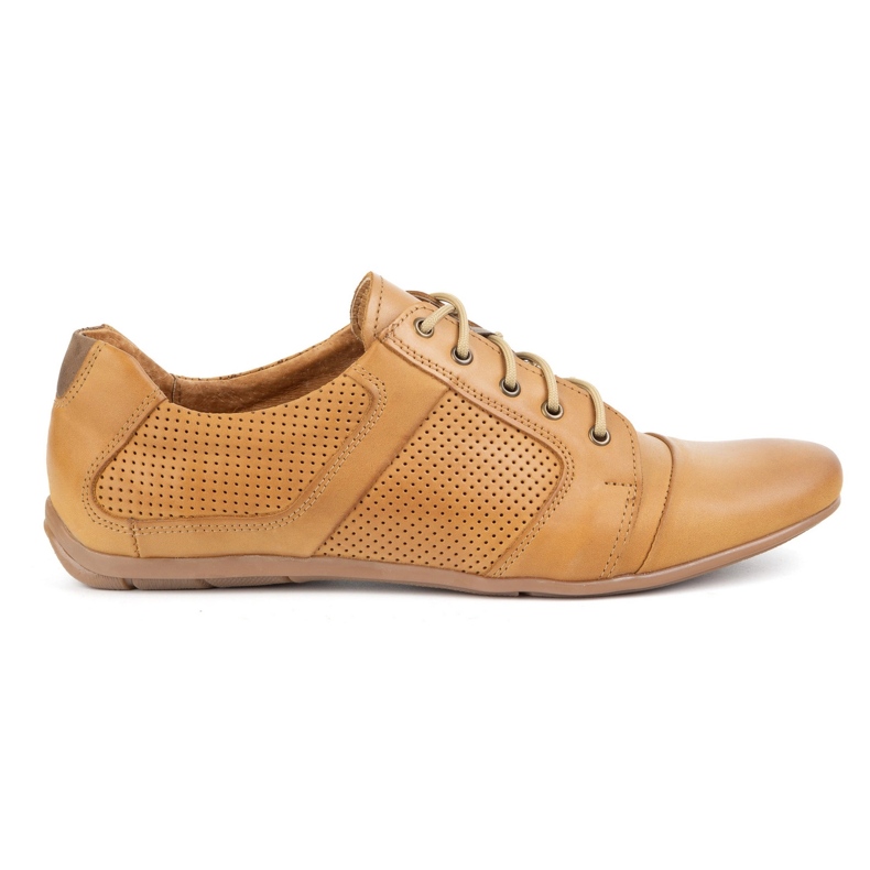 Férfi csipke -up bőr cipő polbut c34p perforált alkalmi piros barna