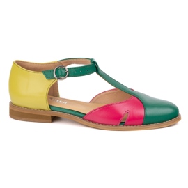 Olivier Női bőr szandál 4240/35 Ziel/roz/zol zöld