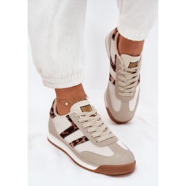 Alacsony cipők női bézs leopárd nyomtatás