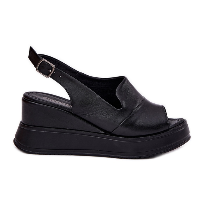 ARTIKER Női bőr szandál horgonyzó Artker 52C0484 fekete