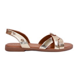 EVento Lapos női szandál arany bőrrel aranysárga