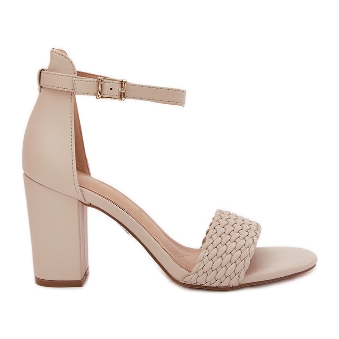 EVento Női szandál egy szőtt bézs övvel rendelkező oszlopon