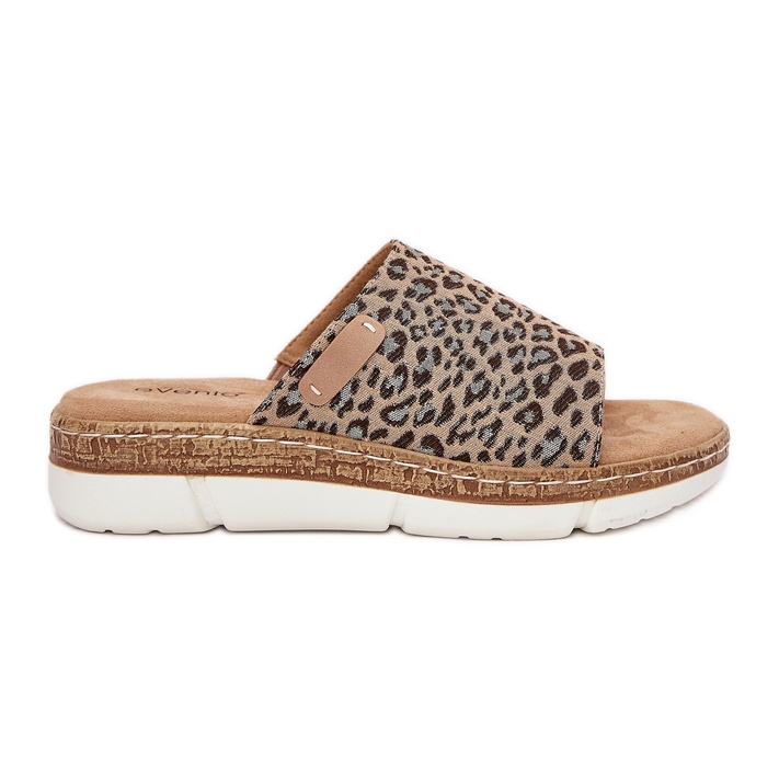 Női papucs leopárd barna