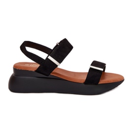 Női fekete szandál ékeken Női fekete szandál ékeken