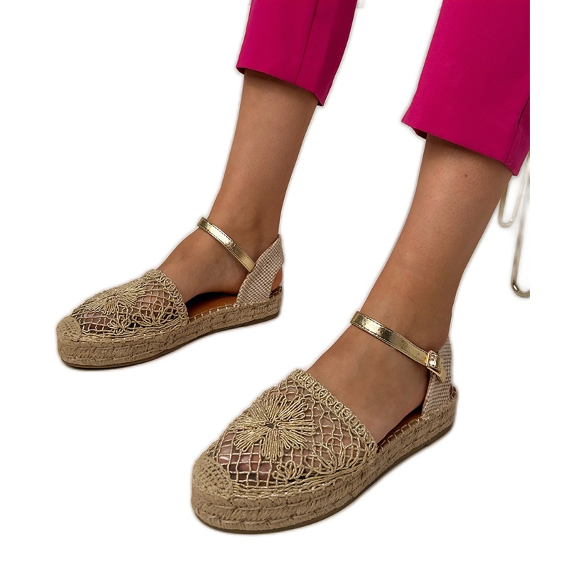 OpenWork Espadrilles arany szandál aranysárga