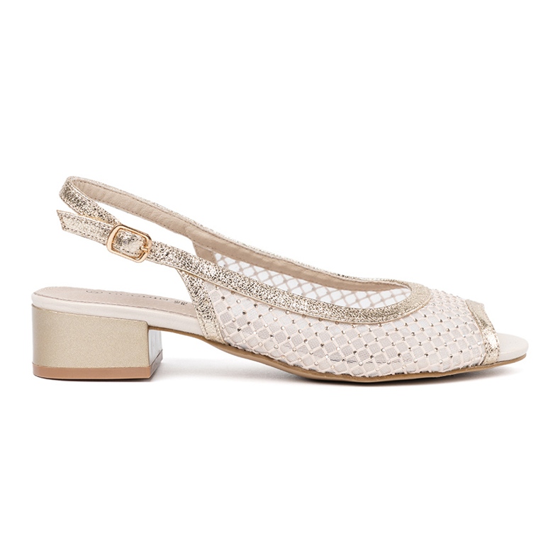 Goodin Arany szandál dekoratív hálóval aranysárga