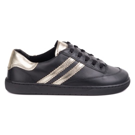 Cipők mezítláb női kaia olivier - fekete bőr cipő Cipők mezítláb női kaia olivier - fekete bőr cipő