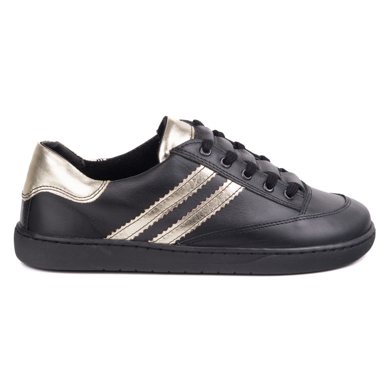 Cipők mezítláb női kaia olivier - fekete bőr cipő