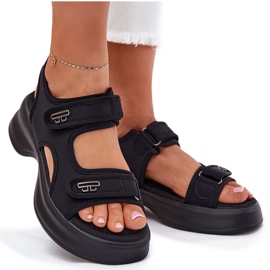 EVento Női szandál arany részletekkel fekete