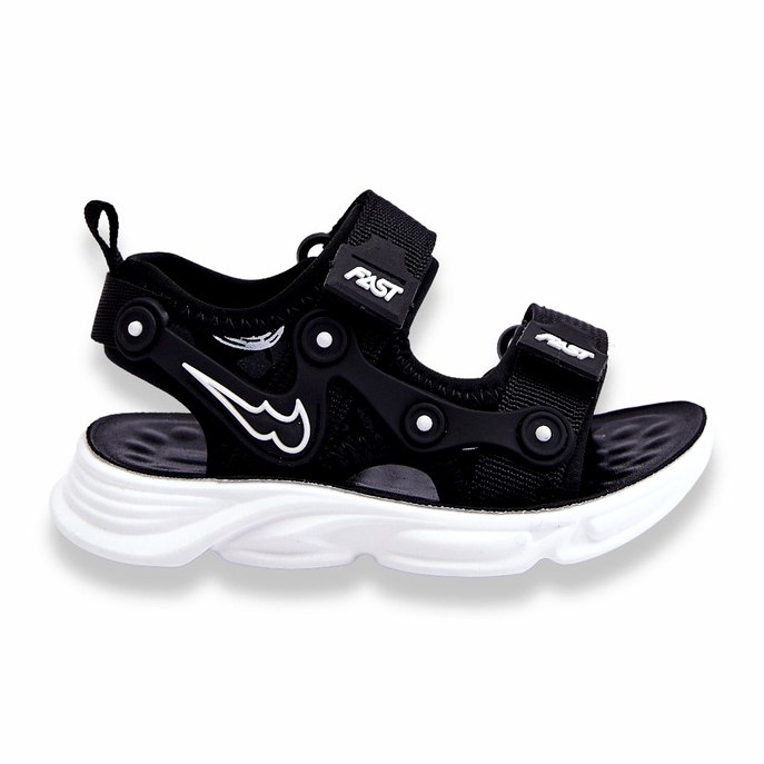 Tobias Boys tépőzáras szandál fekete-fehér