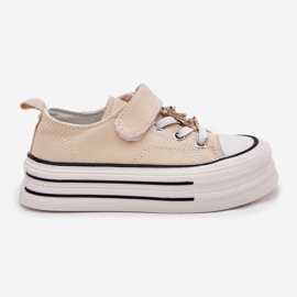 Lányok cipője arany pin bézs medvével Lányok cipője arany pin bézs medvével