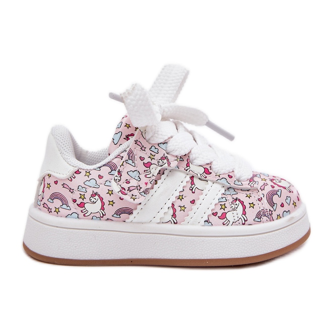 Lányok sportcipője egyszarvú motívummal rózsaszínű