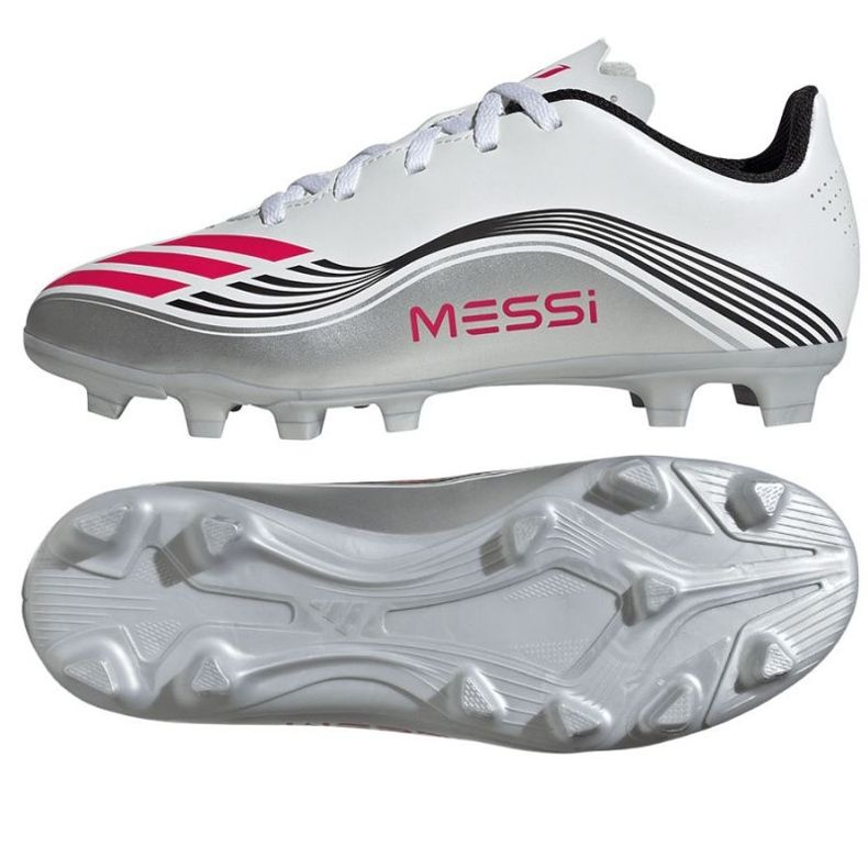 Adidas F50 Messi Club FG/MG JP7457 labdarúgó cipő fehér