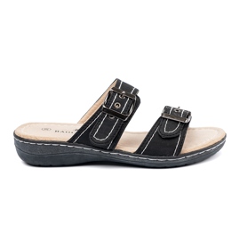 Shelvt Fekete női papucs csatokkal Shelvt Fekete női papucs csatokkal