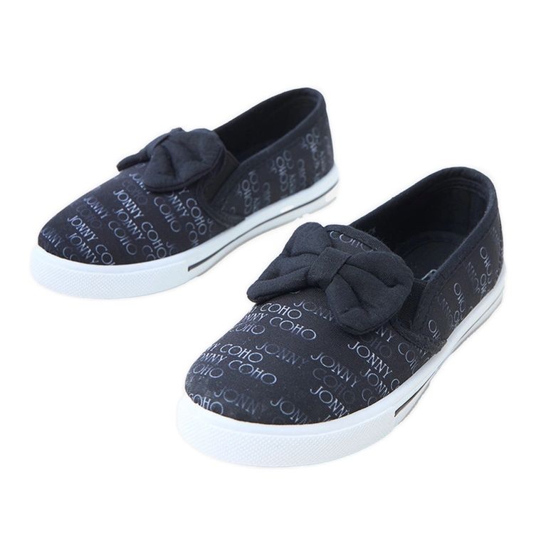 Fekete gyerekek cipők íj