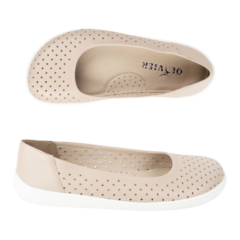 Olivier A mezítláb női minimalista balerinák az 1771pol nyílt munkás bézsát csúsztatták