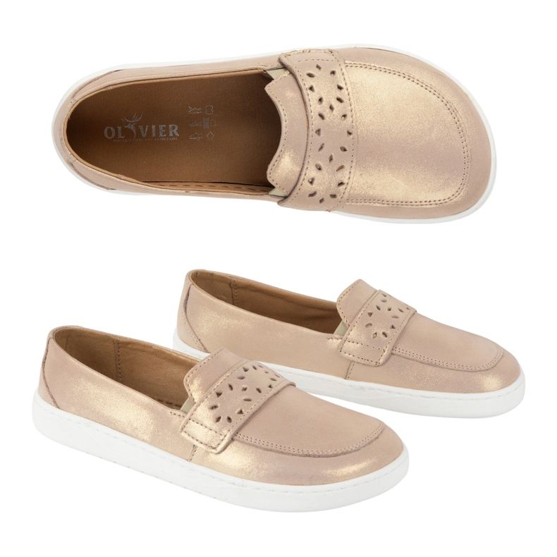 Olivier Női mezítláb inga -loaferek, széles elülső lengyel rózsaszín