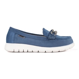 Goodin Suede Blue Loafers lánccal kék