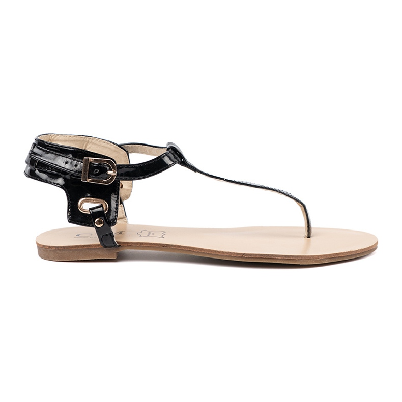 Fekete lapos szandál japán stílusban