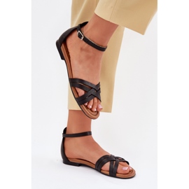 Maciejka 07029-01 bőr szandál fekete