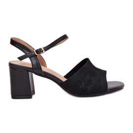 Női szandál fekete sarkú fekete sarkú