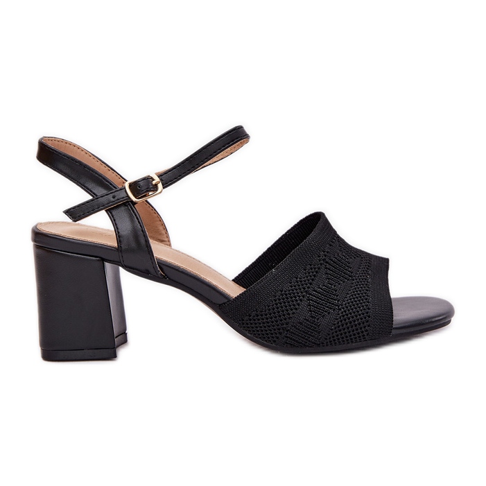 Női szandál fekete sarkú fekete sarkú