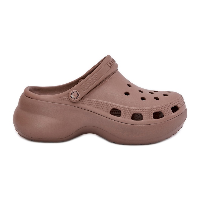 Big Star Női hab papucs flopok a masszív talpon lévő nagy csillagon RR274A121 Sötét bézs