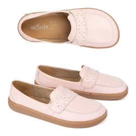 Olivier Női mezítláb inga -loaferek, széles elülső lengyel rózsaszín