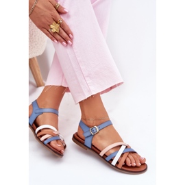Női szandál Sergio Leone SK090H kék csíkokkal