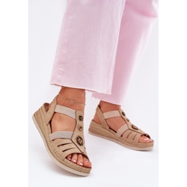 Női ék szandál inblu rv000015 bézs dekorációkkal Női ék szandál inblu rv000015 bézs dekorációkkal