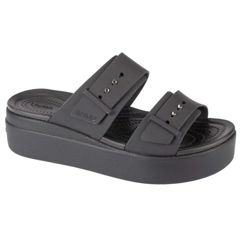 Crocs Brooklyn Low Wedge Sandal 207431-001 papucs fekete