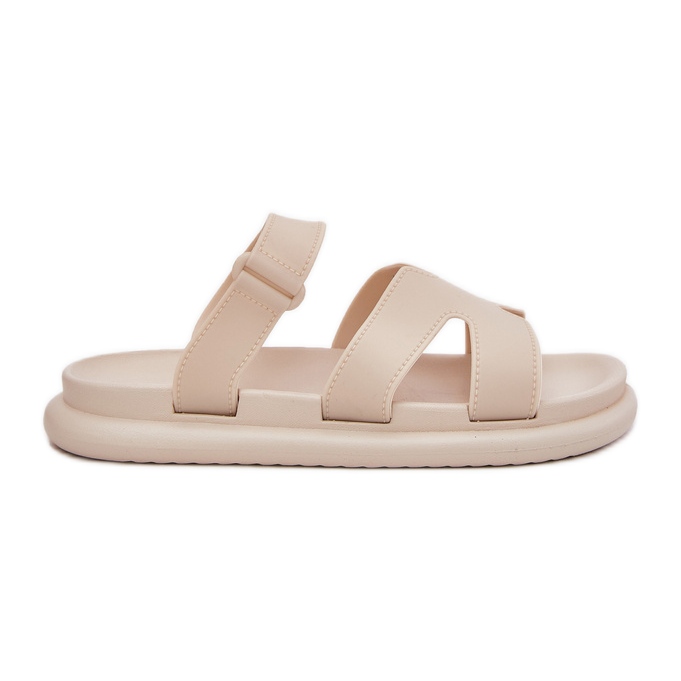 Női gumi papucs bézs övvel Női gumi papucs bézs övvel