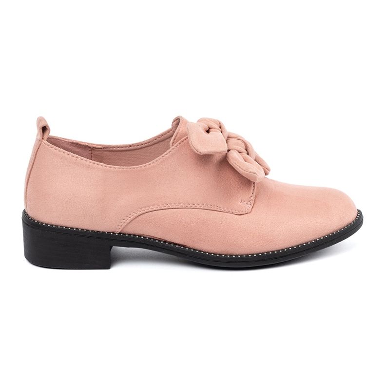 Seastar Világos rózsaszín velúr cipő dekoratív íjjal