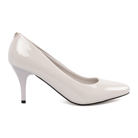 Goodin Világosszürke lakkozott női magas sarkú cipő Goodin Világosszürke lakkozott női magas sarkú cipő