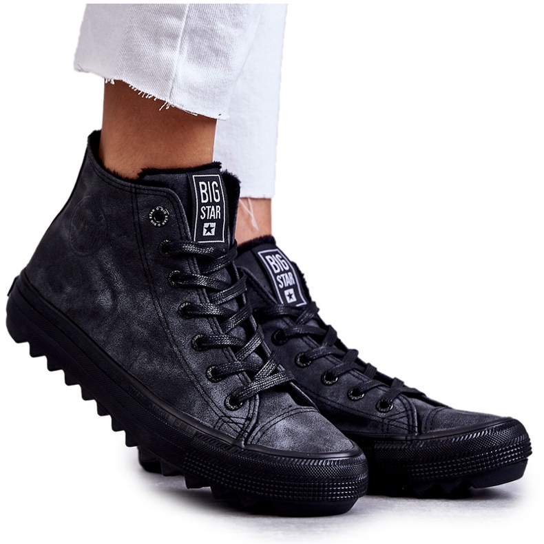 Big Star Női nagy csillag szigetelt fekete GG274069 cipők szürke