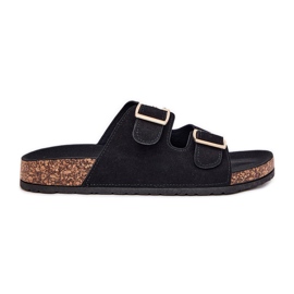 Boto Női papucs arany bilincsekkel és fekete luner varrásokkal