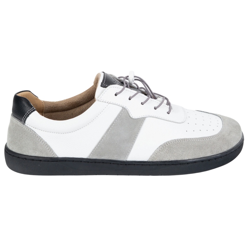 Olivier Mezítláb női cipő minimalista bőr széles fehér aria szürke