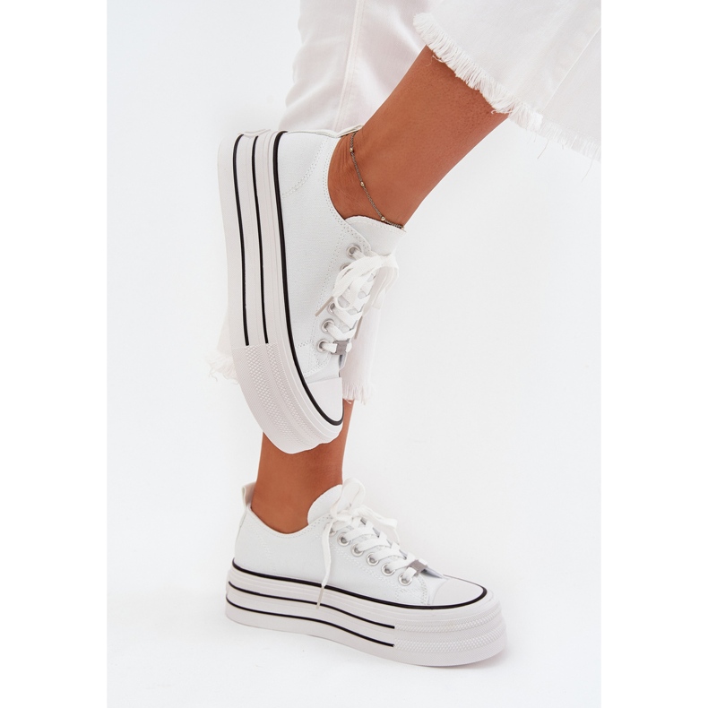 Boto Női cipők a masszív platformon, a fehér marinae